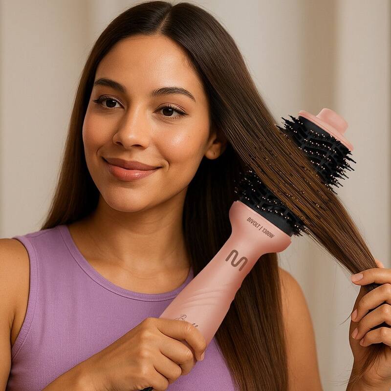 Escova Secadora Revestimento Nanoceramic Glass 1300W Bivolt Rose